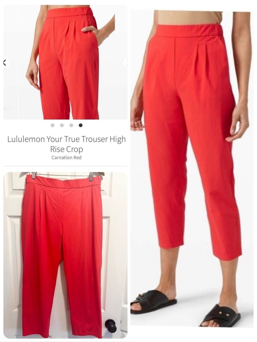 Lululemon Your True Trouser High Rise Crop Pants Carnation Red Size 12
